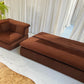 Vintage Fler Choc Velvet Modular Sofa / Bed