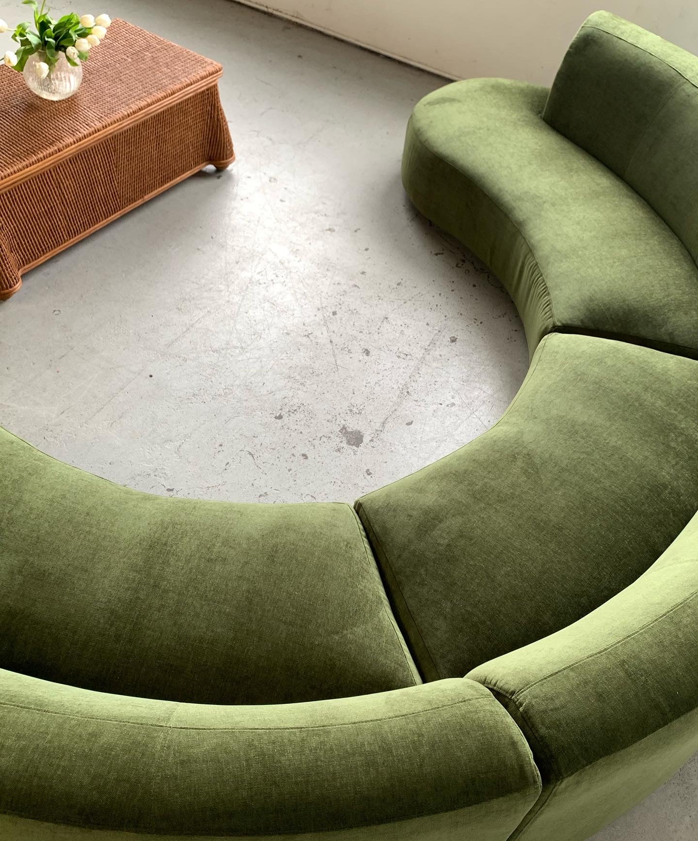 Bespoke Velvet Modular in Deep Botanical Green