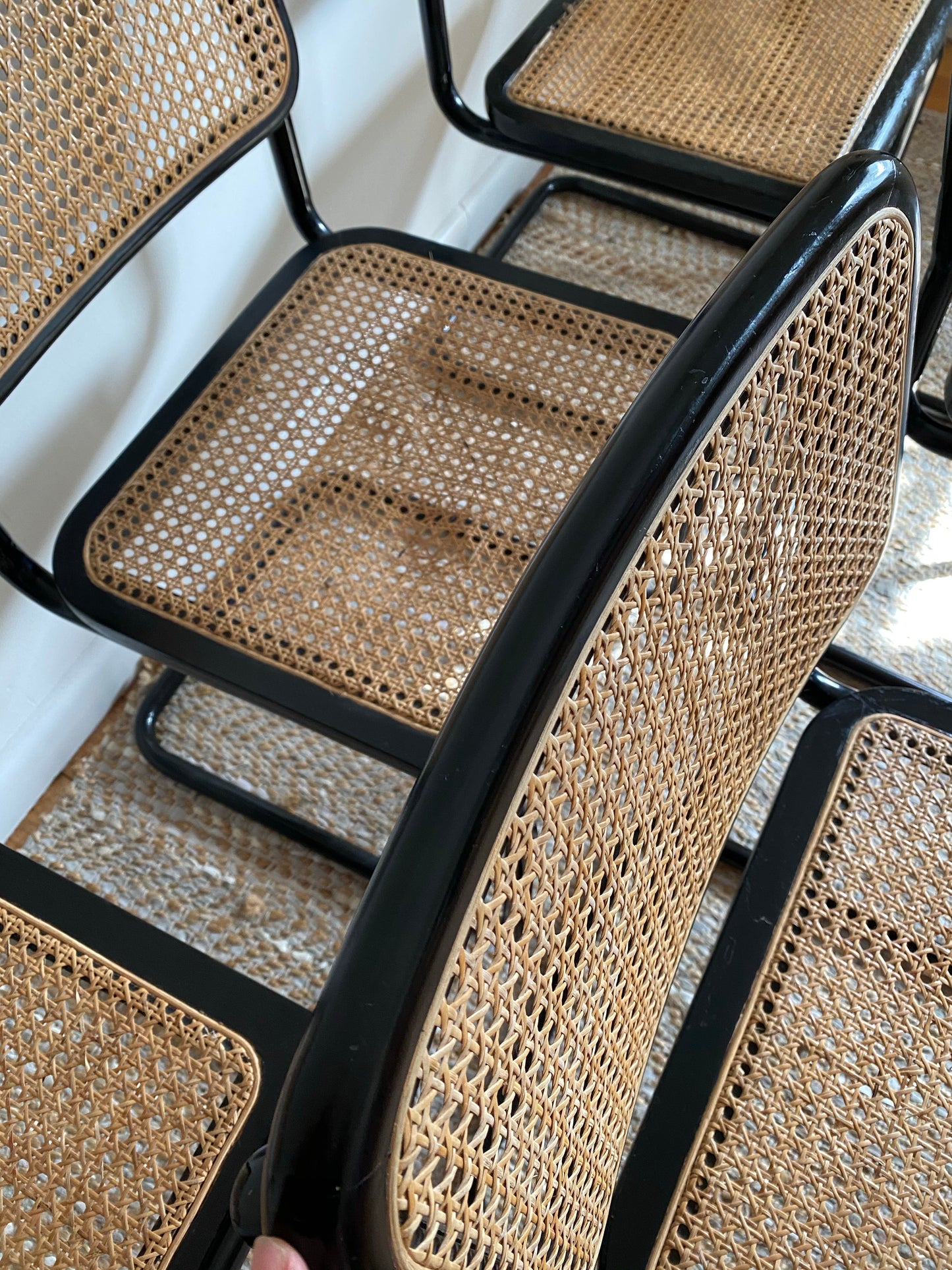 Set of 6 Black Cesca Chairs