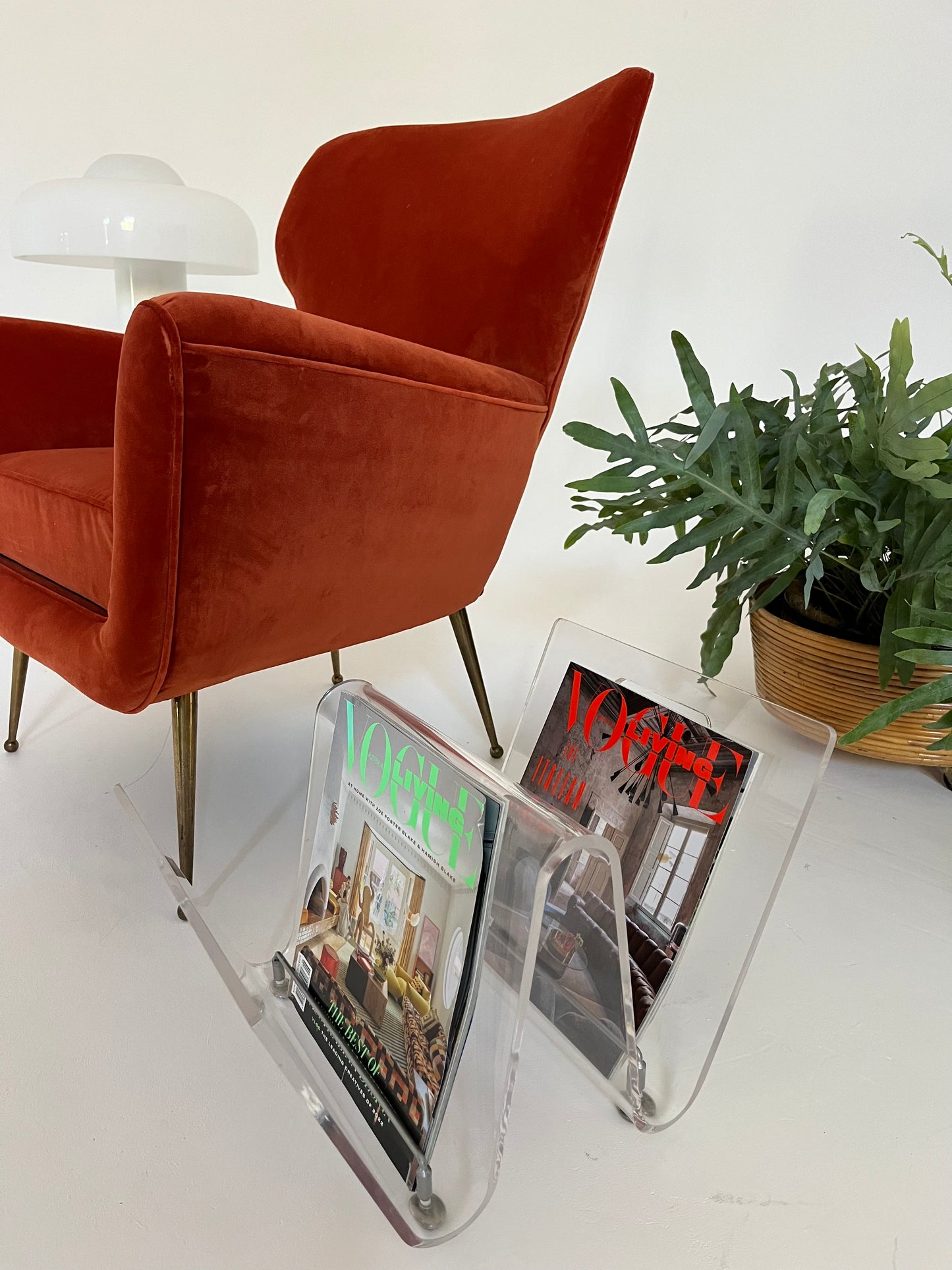 Vintage Perspex Magazine Rack
