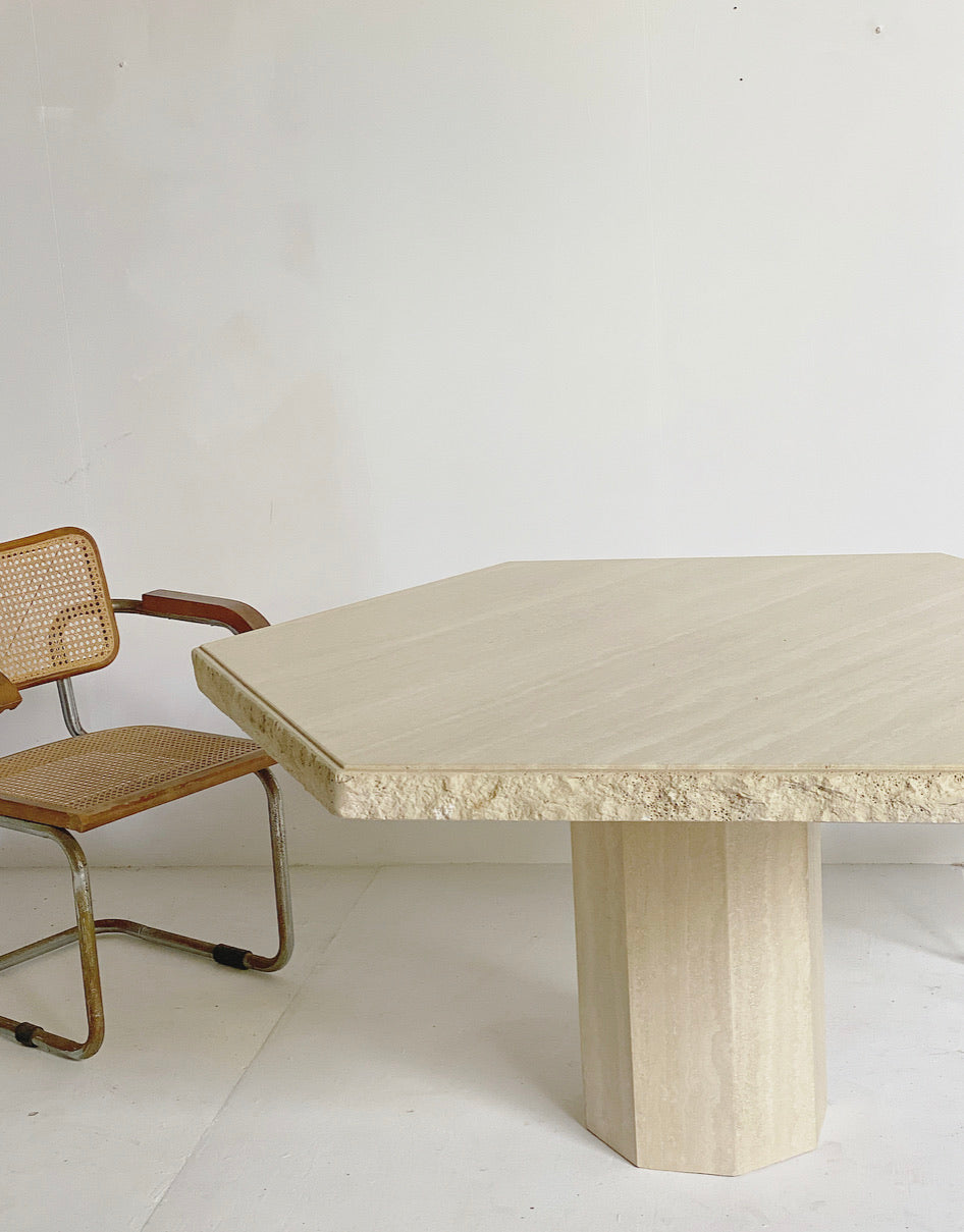 Italian Travertine Dining Table