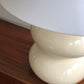 Cream Double Bubble Lamp with White Conical Shade