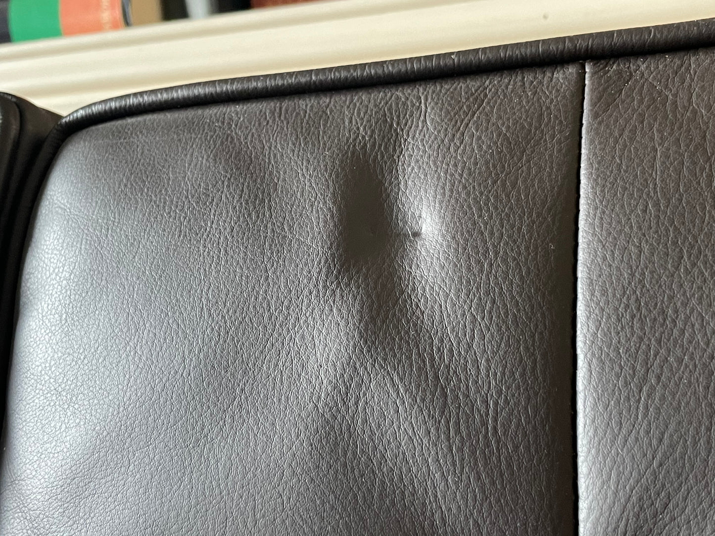Florence Knoll Brown Leather Sofa