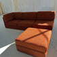 - Vintage Rust Boucle Modular Sofa Set
