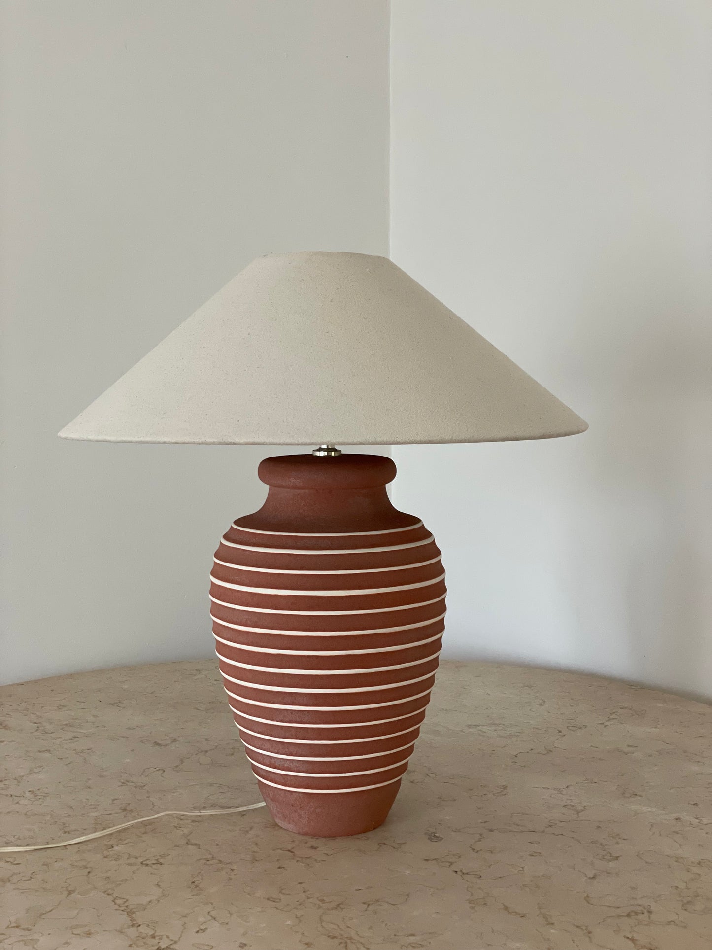 Large Terracotta Lamp