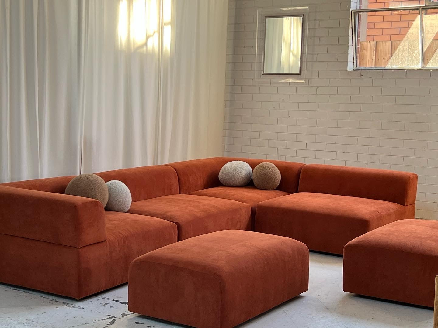 Bespoke Large Corduroy Modular Sofa Set