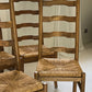 - Set of Eight Oak & Cord Dining Chairs