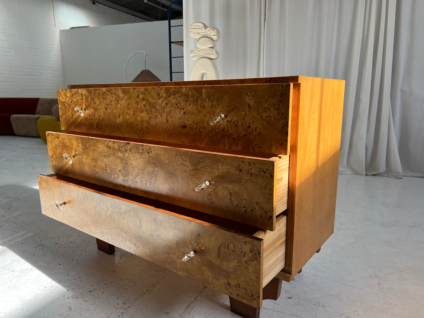 - Walnut Birds Eye Burl Drawers