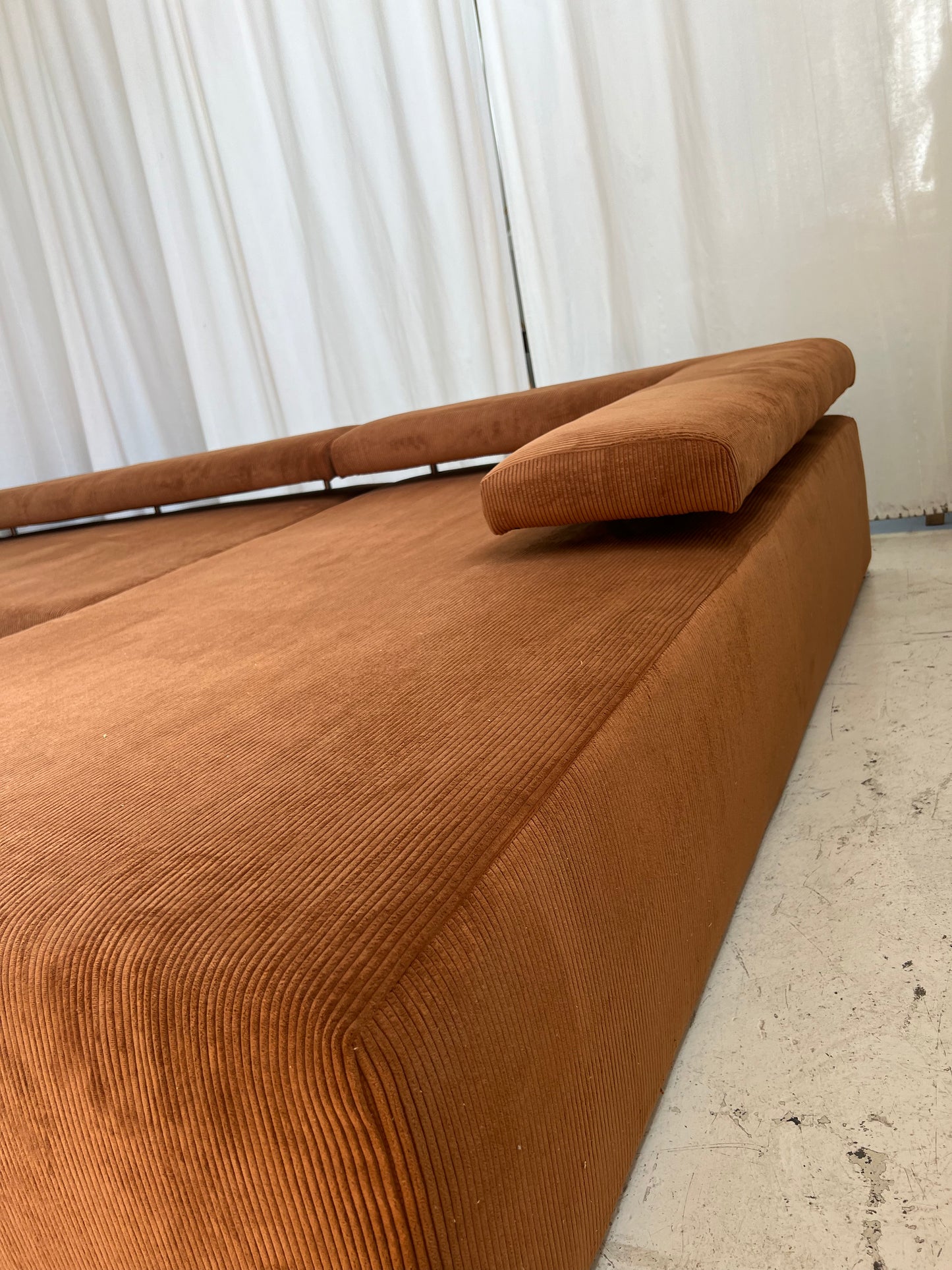 Large Corduroy Modular Sofa
