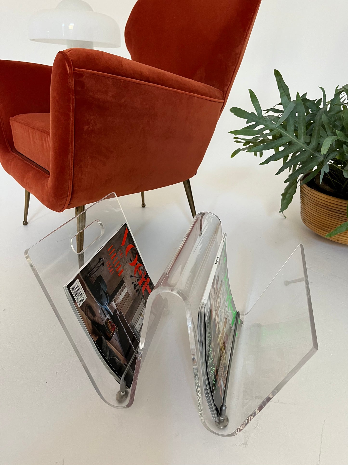Vintage Perspex Magazine Rack