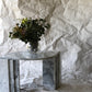 Polished Carrara marble side table