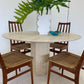 Vintage Italian Honed Travertine Dining Table