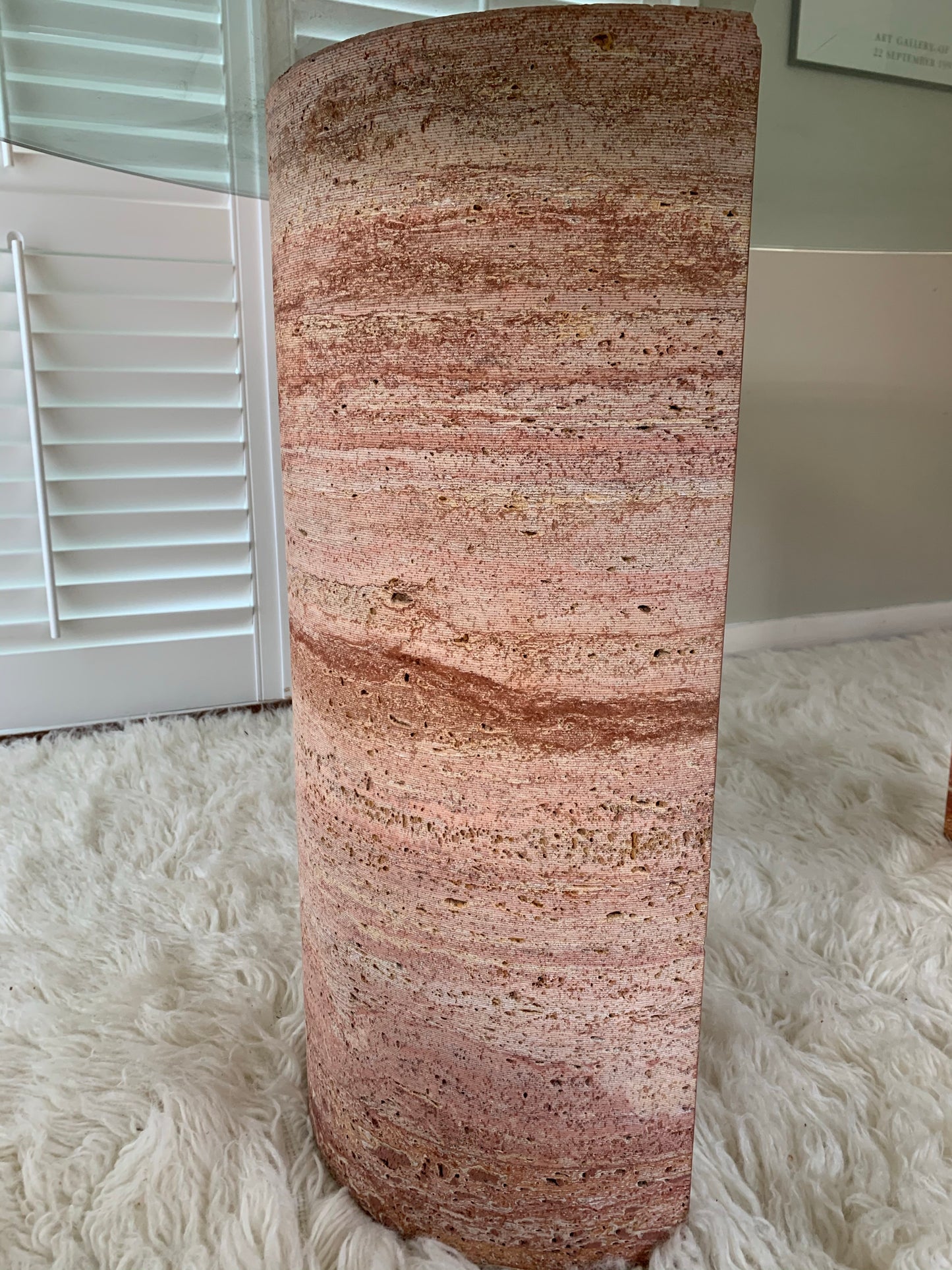 Rare Pink Travertine Table