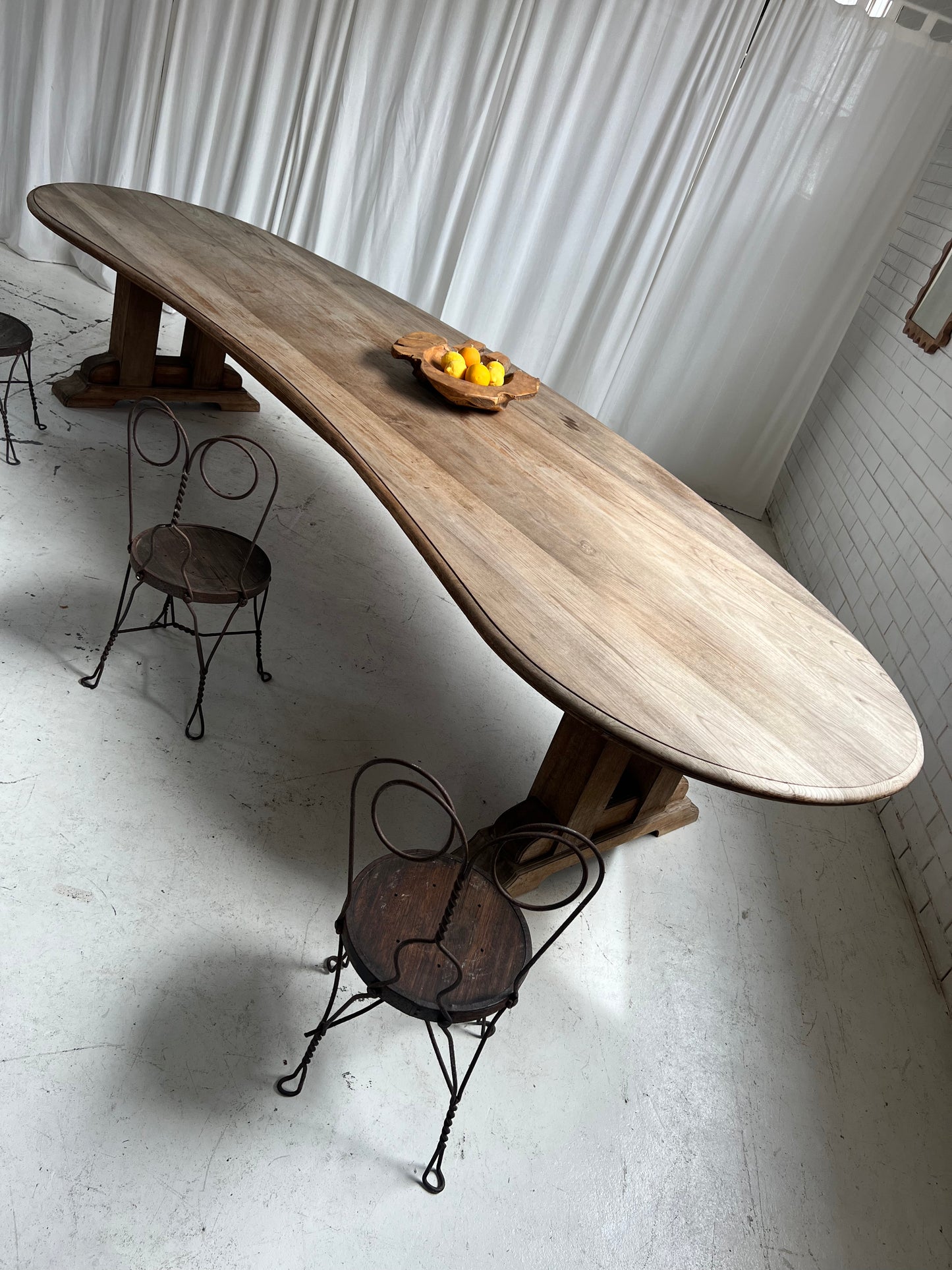 Custom Large Wooden Curved Table