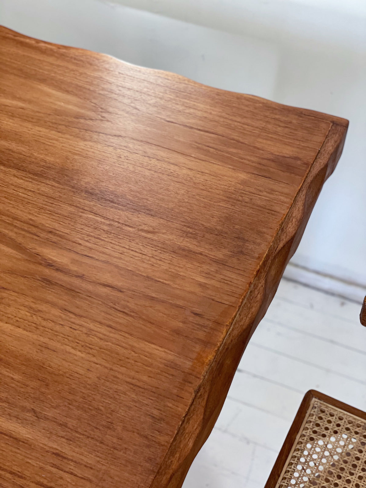 Primitive Wavy Carved Table