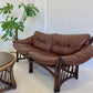 Vintage Cane and Leather Lounge