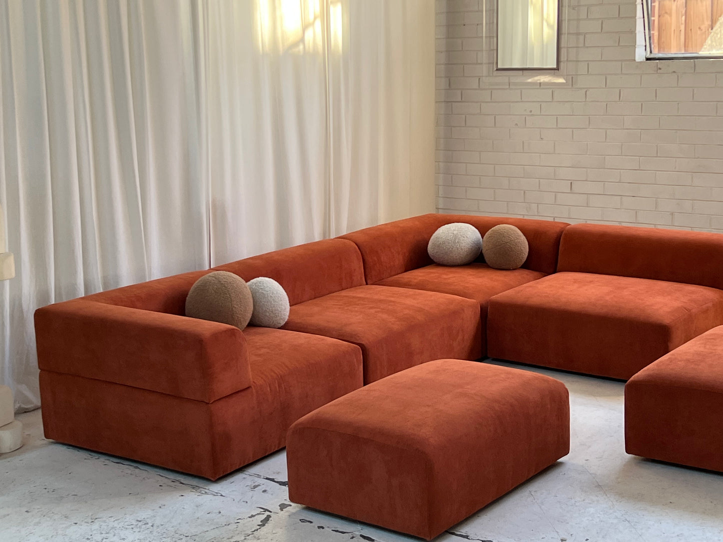 Bespoke Large Corduroy Modular Sofa Set