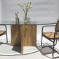 Travertine & Glass Dining Table