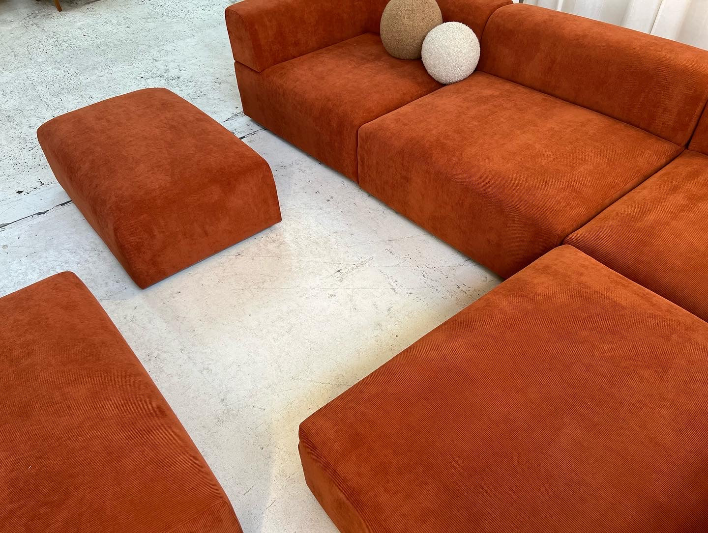Bespoke Large Corduroy Modular Sofa Set