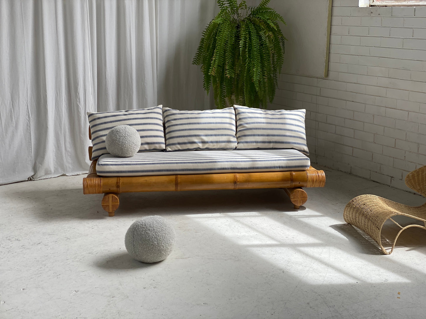 Vintage Bamboo Sofa Daybed