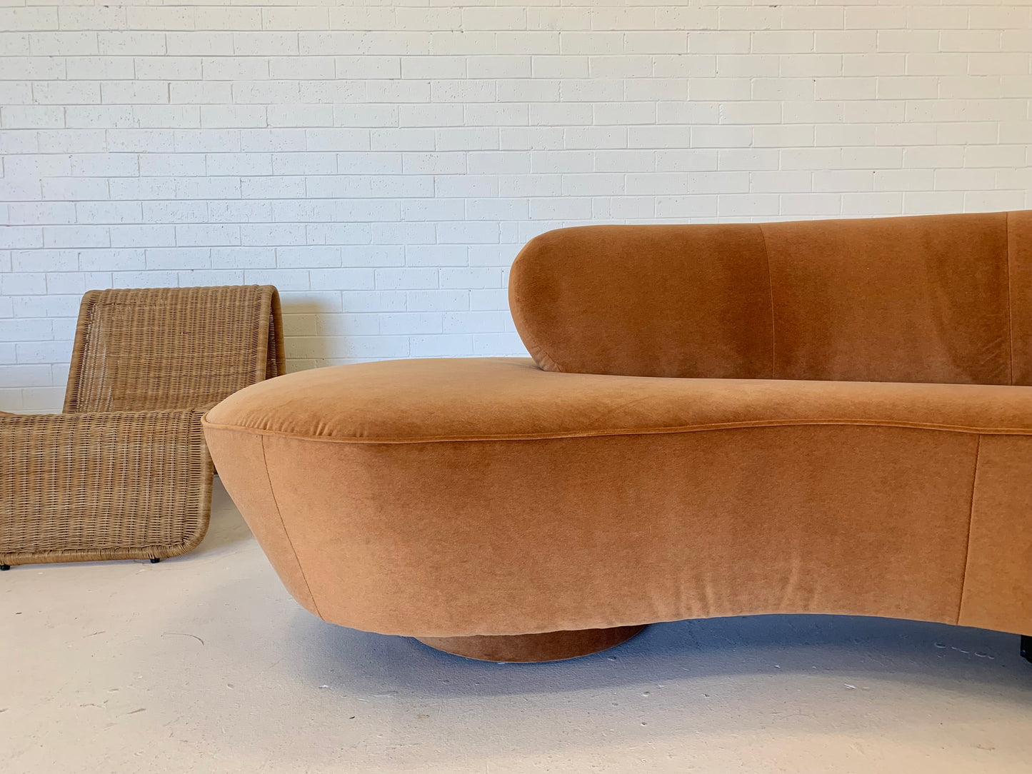 Stunning Curved Velvet Sofa
