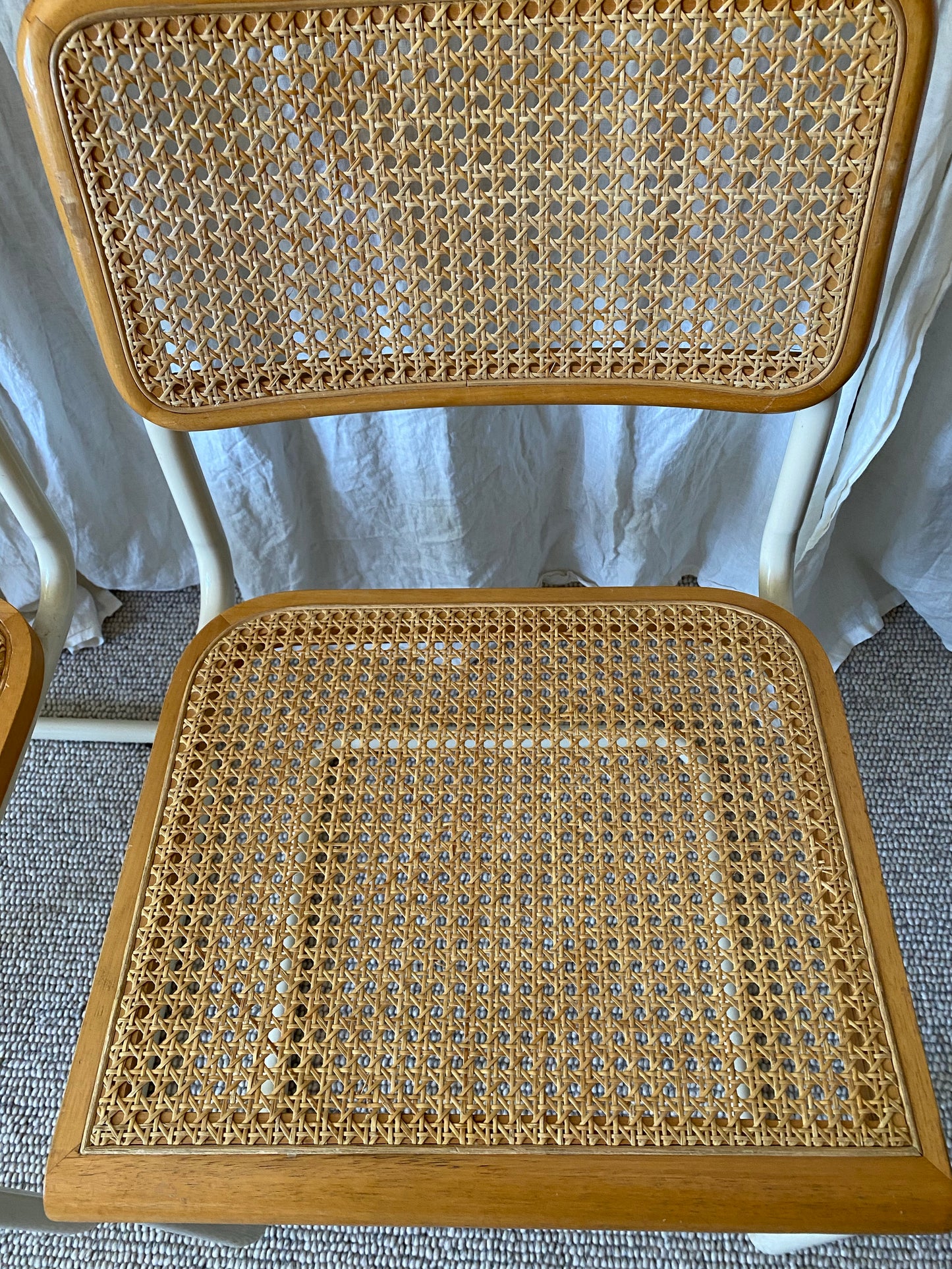 Set of 6 Cesca style rattan dining chairs