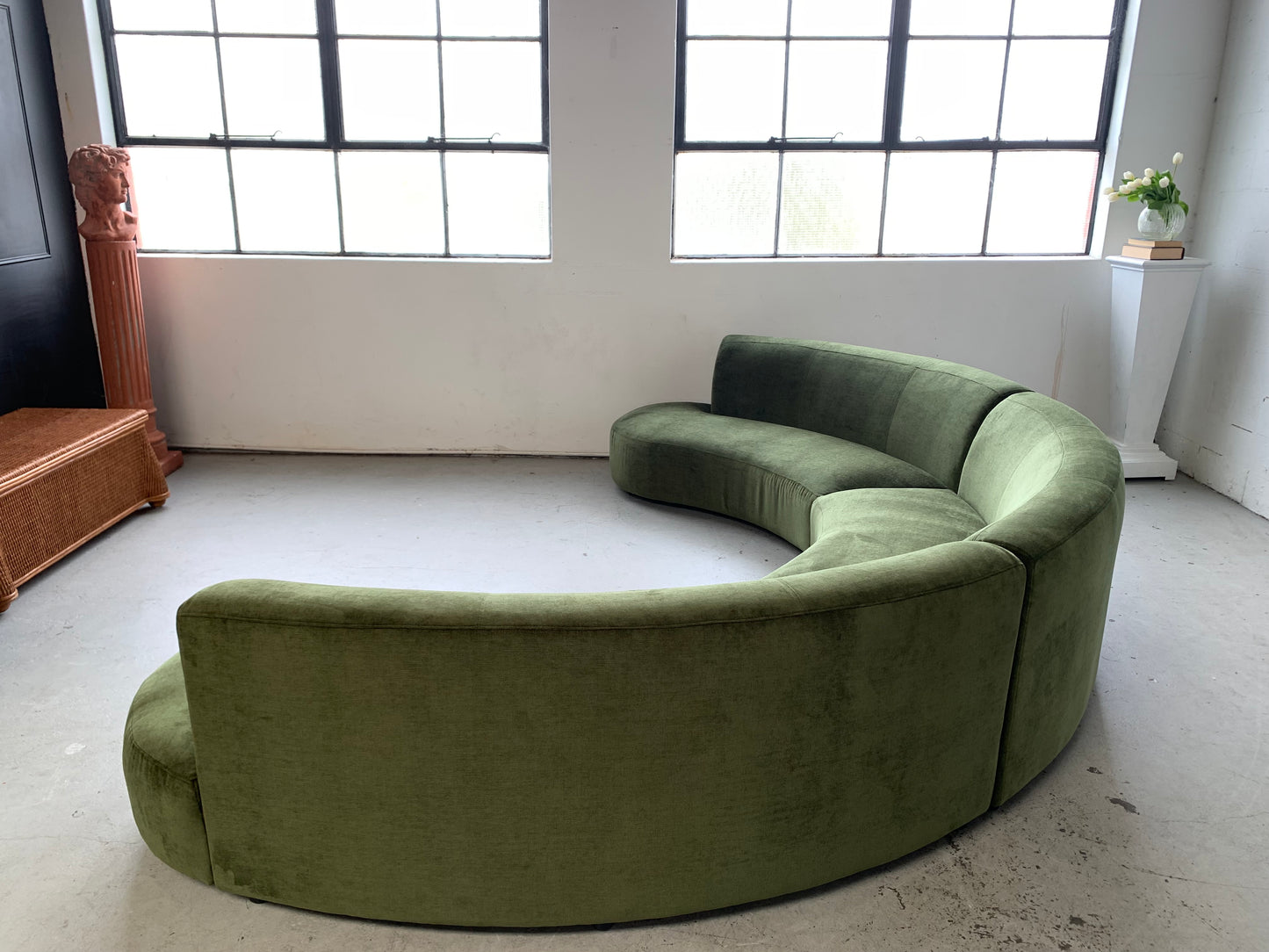 Bespoke Velvet Modular in Deep Botanical Green