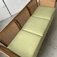 Refurbished Velvet & Rattan Sofa, Circa 1960-70