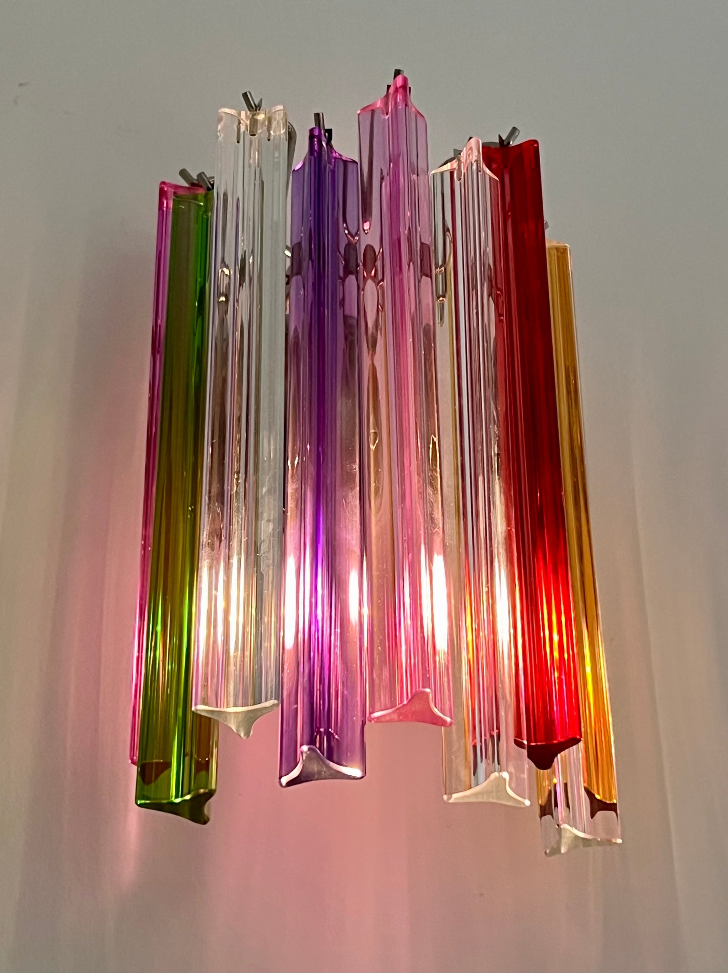 Multicolour Murano Prism Sconce, Italy - Two Available