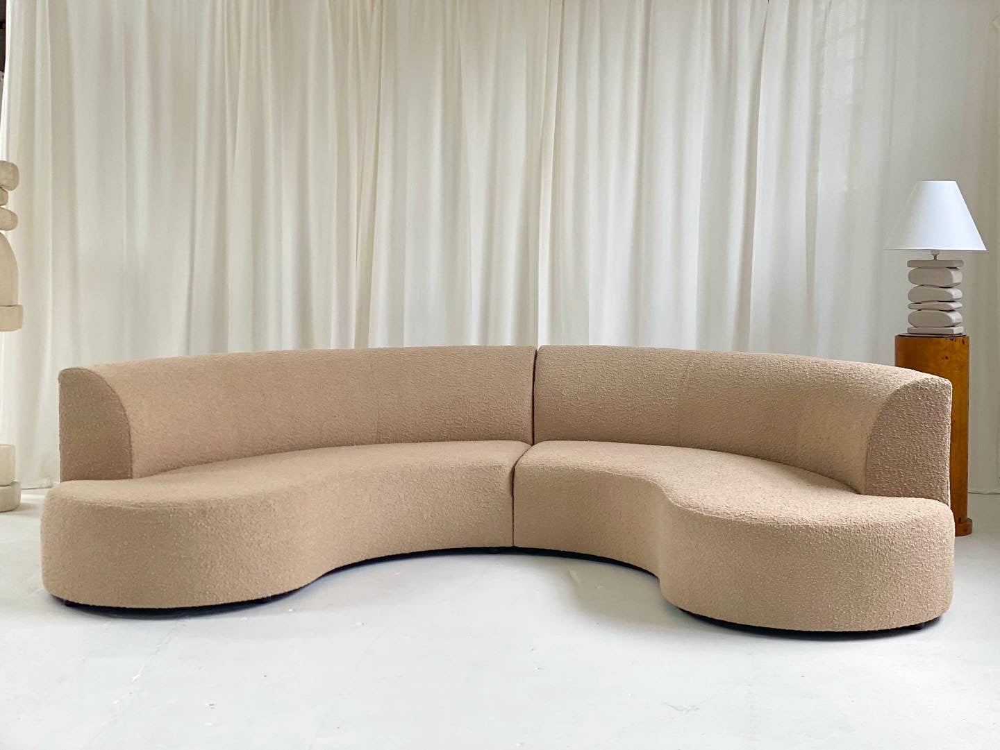 Curved Boucle Modular Sofa