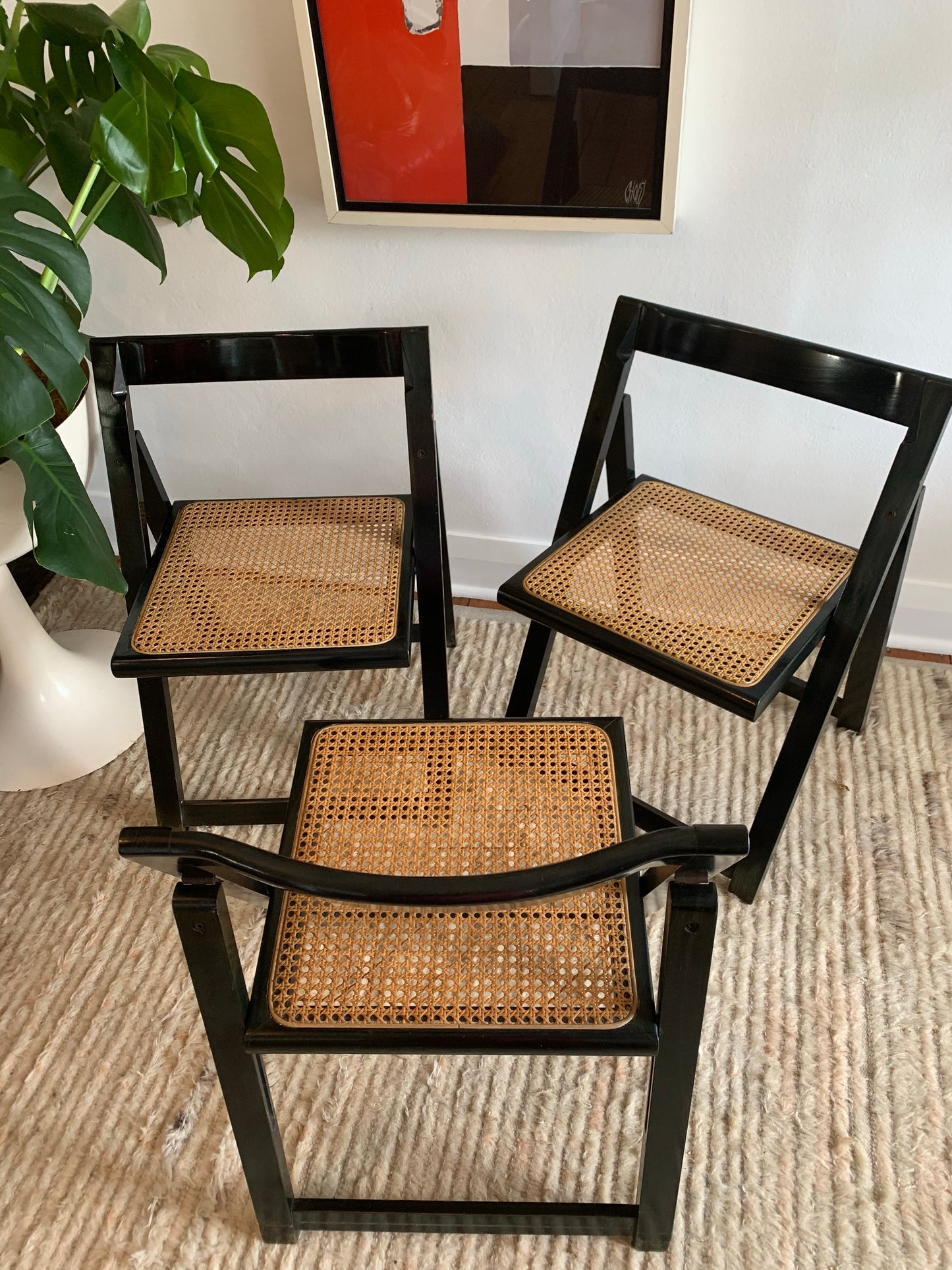 Original 1960’s Aldo Jacober and Pierangela d’Aniello “Trieste” Rattan Folding Chair