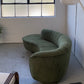 Curved Velvet Sofa in Deep Botanical Green