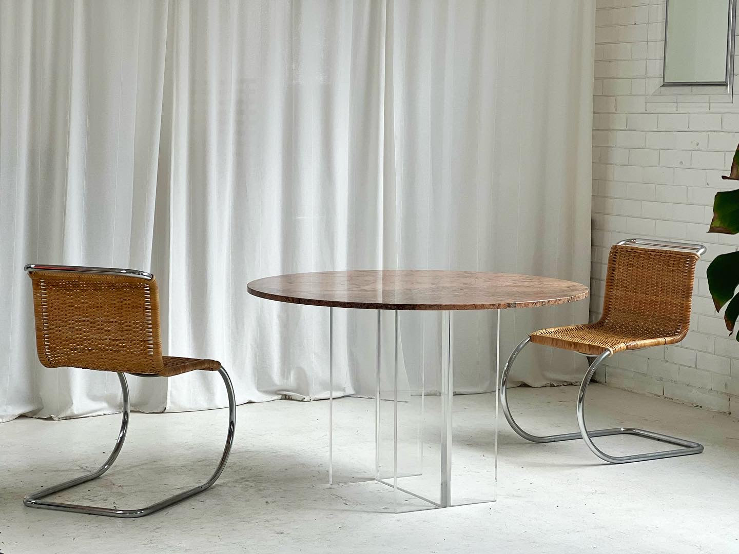 Custom Lucite Stone Table