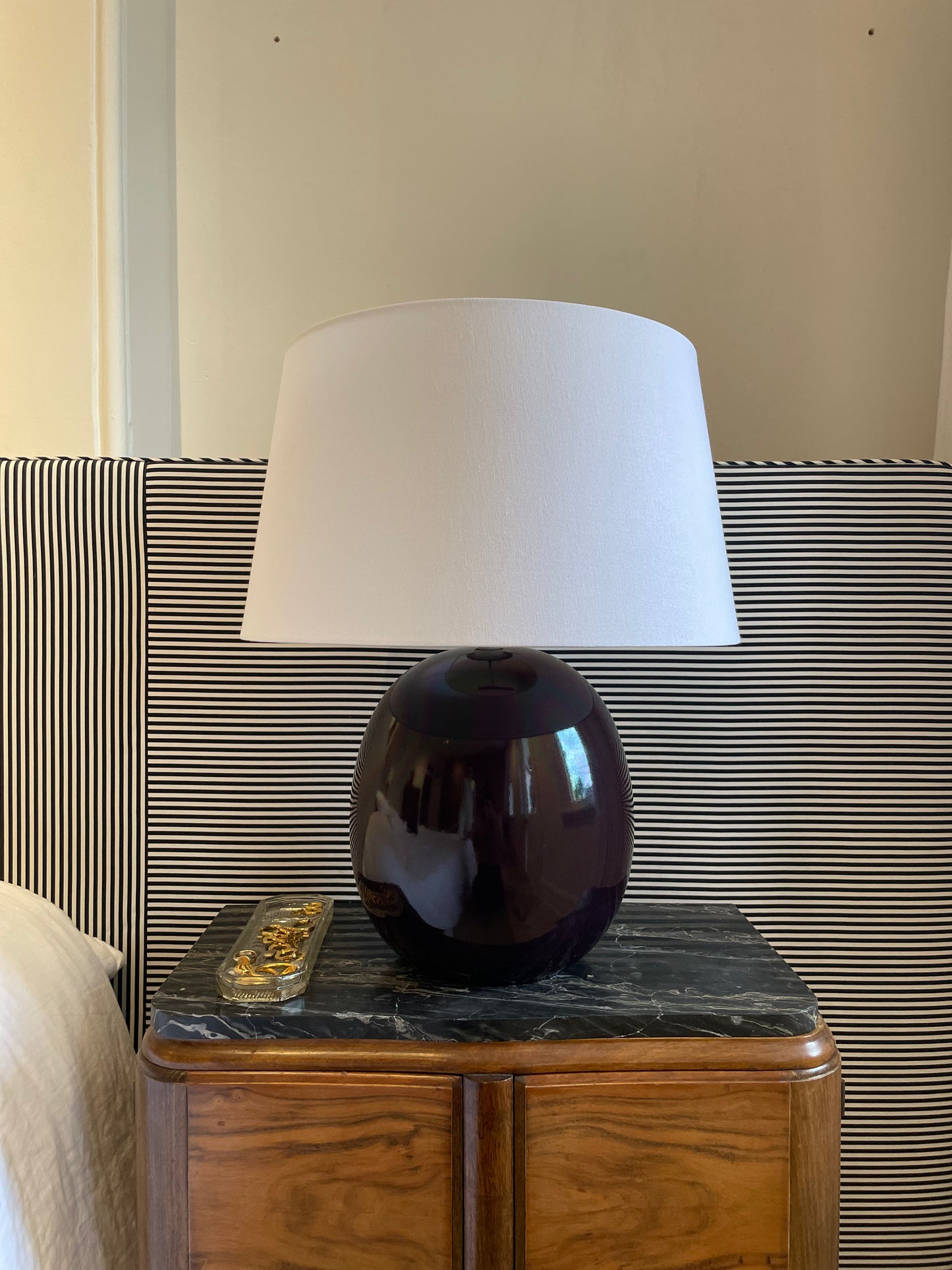 - Vintage Italian Plum Coloured Lamp - Two Available