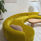 - Bespoke Large Chartreuse Velvet Curved Modular Sofa