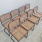 Set of Vintage Cane Cantilever Dining Chairs