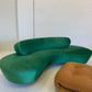 Stunning Green Curved Velvet Sofa