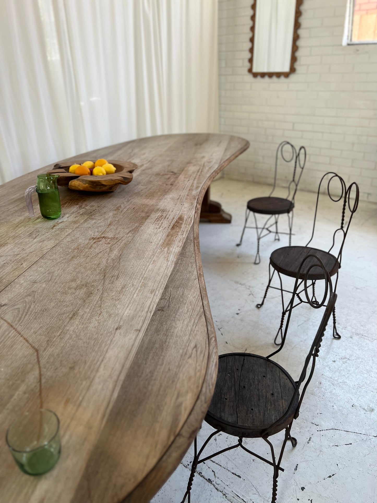 Custom Large Wooden Curved Table