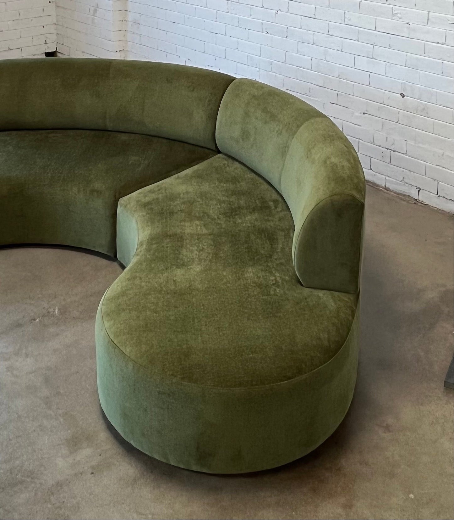 Bespoke Curved Sofa in Deep Botanical Green