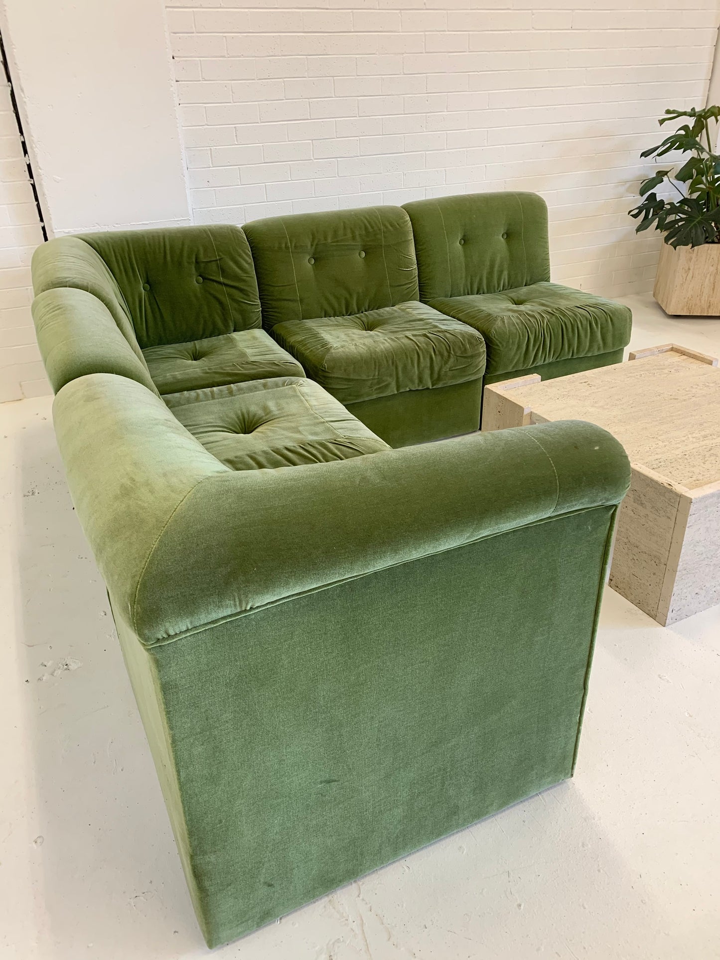 Vintage Velvet Modular Sofa