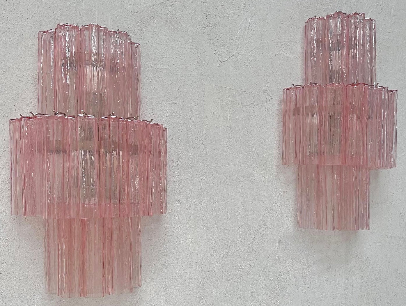 Murano Sconce - Venini TRONCHI PINK - One Available