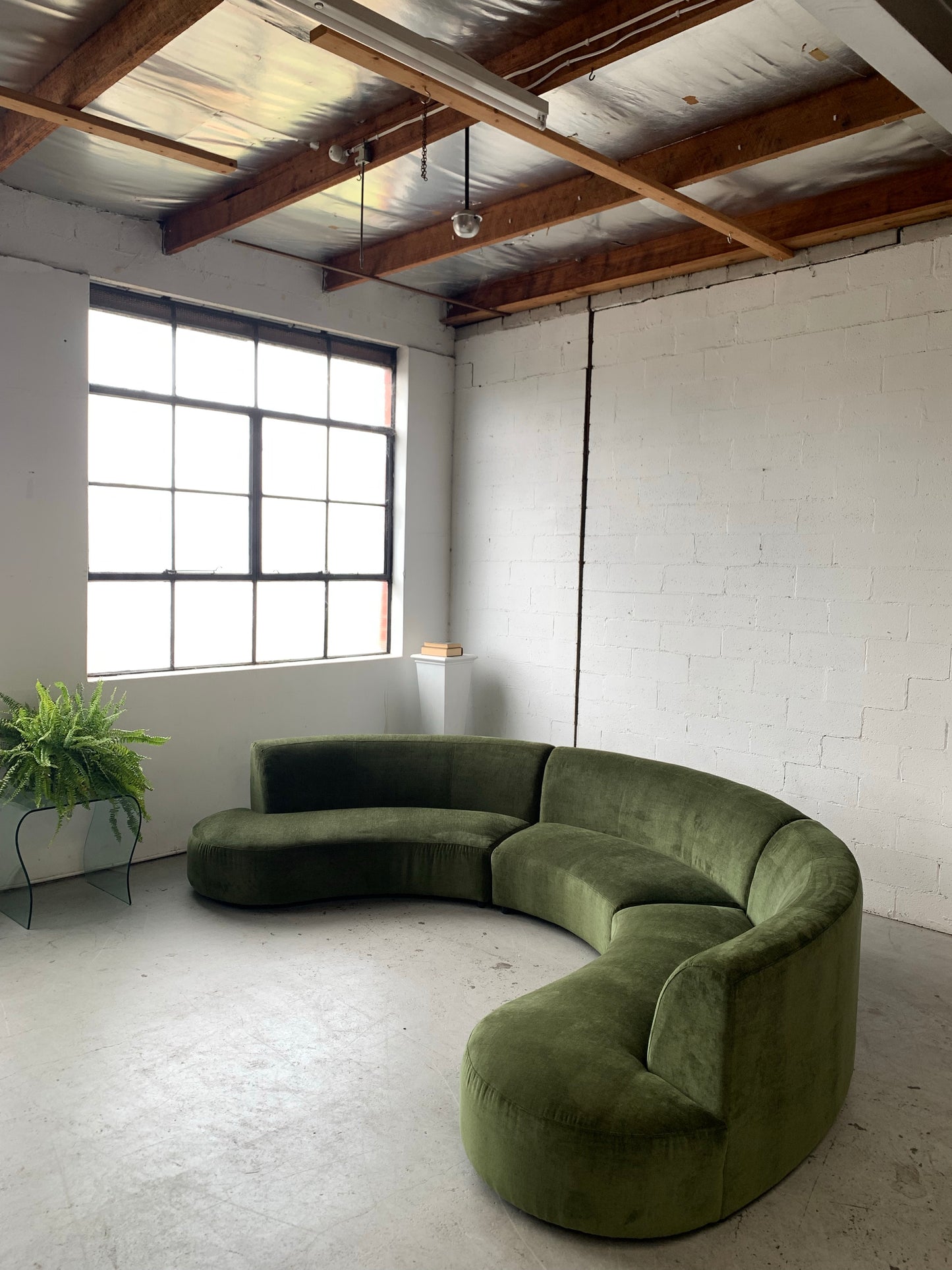Bespoke Velvet Modular in Deep Botanical Green