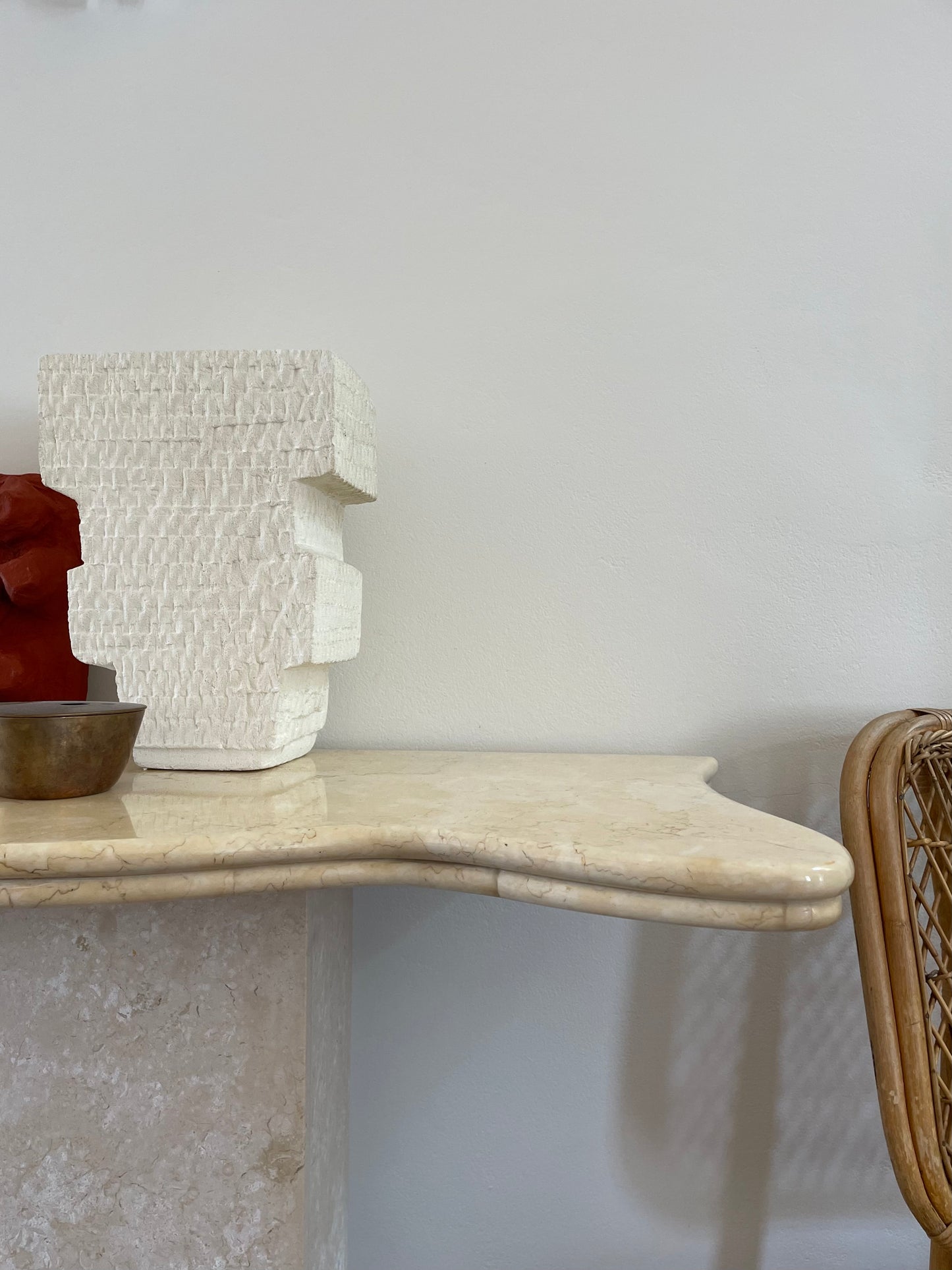 Vintage Creamy Pink Stone Console