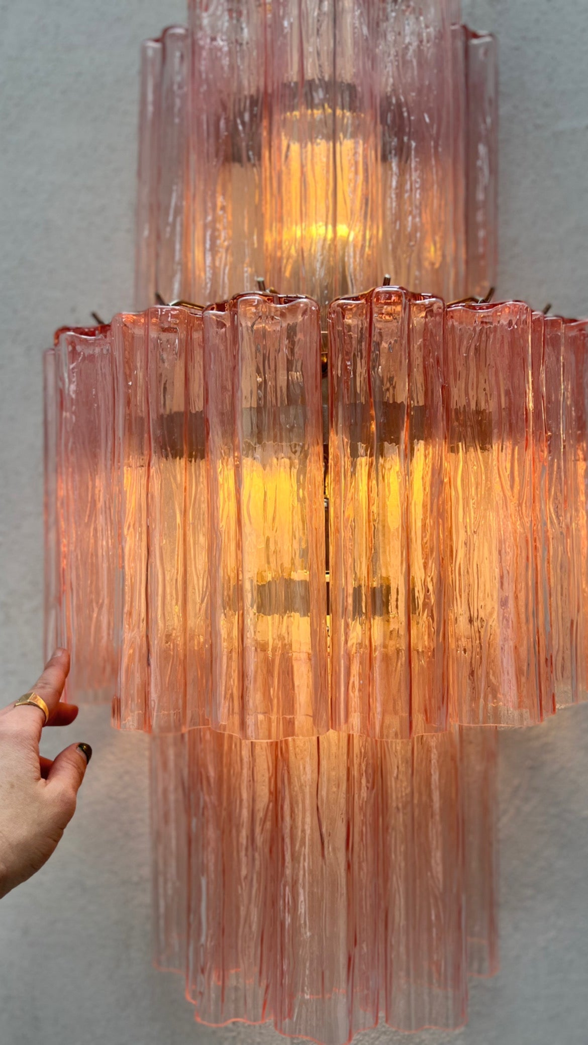 Murano Sconce - Venini TRONCHI PINK - oNE Available