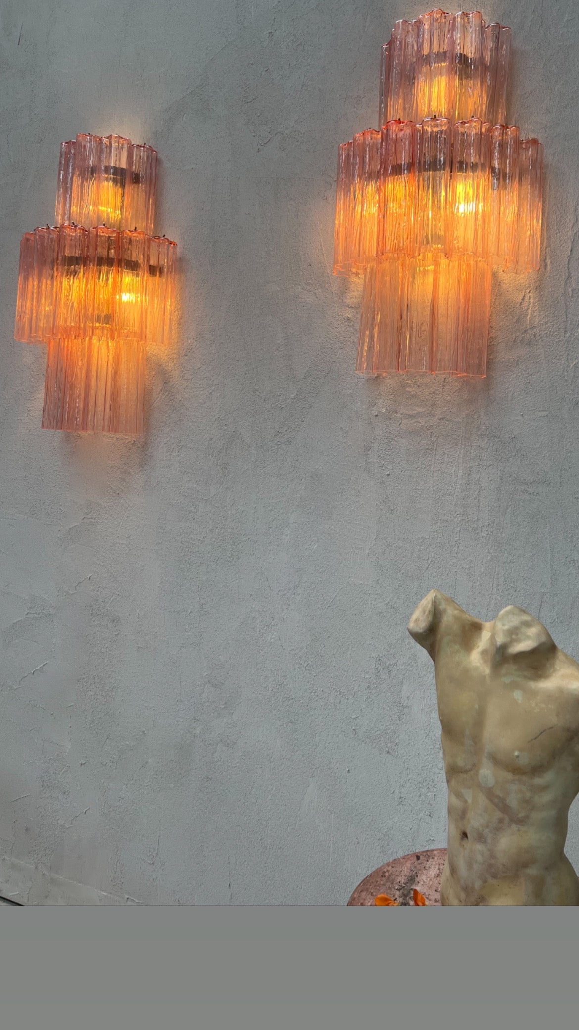 Murano Sconce - Venini TRONCHI PINK - oNE Available