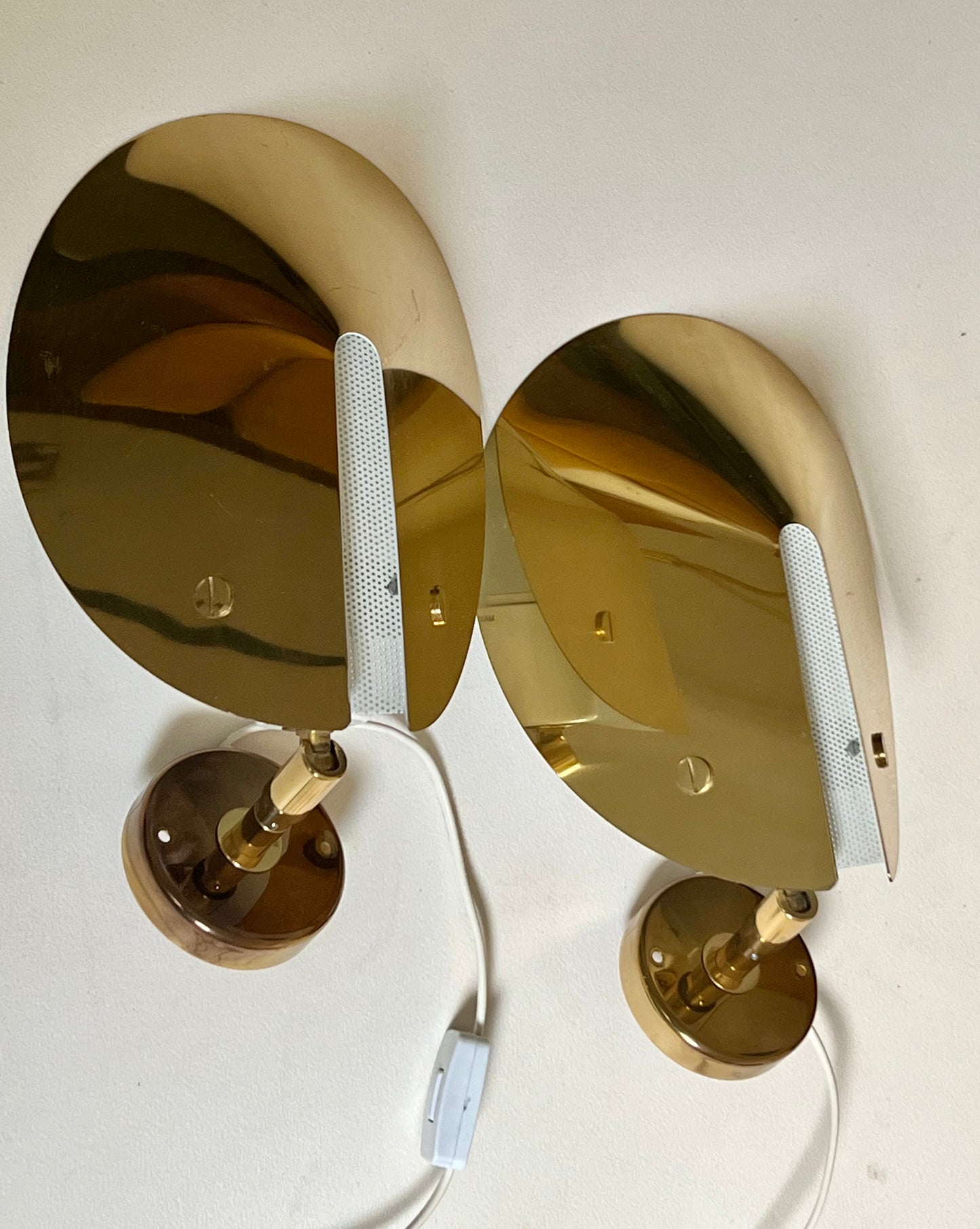 Pair of Vintage Brass Sconces by Aneta, Sweden