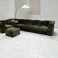 - Bespoke VandeRoza Green Chenille Modular Sofa - Seven Piece Set