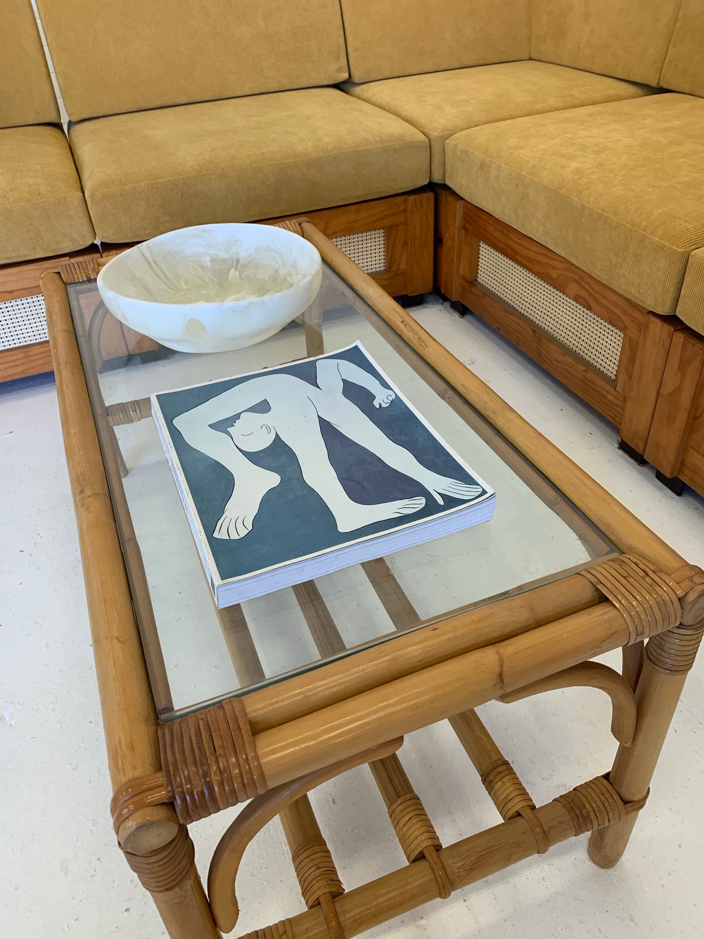 Vintage Cane Coffee Table