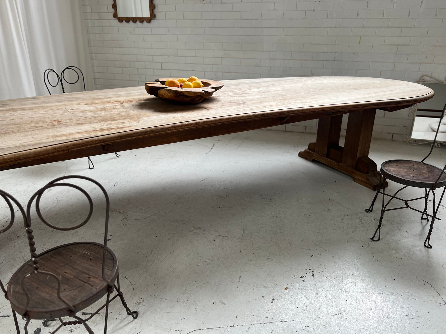 Custom Large Wooden Curved Table