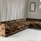 - Vintage Geometric Velvet Modular Sofa